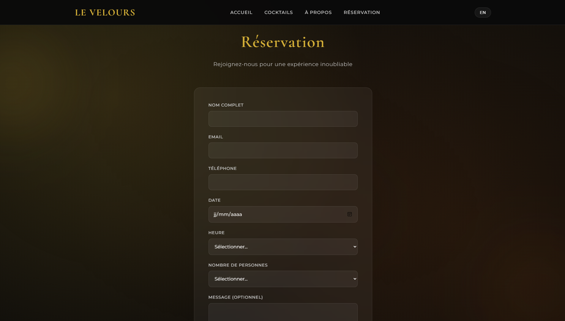 Le Velours - Page d'accueil